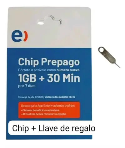 Chip prepago Entel - envío rápido a su domicilio - miniatura 1