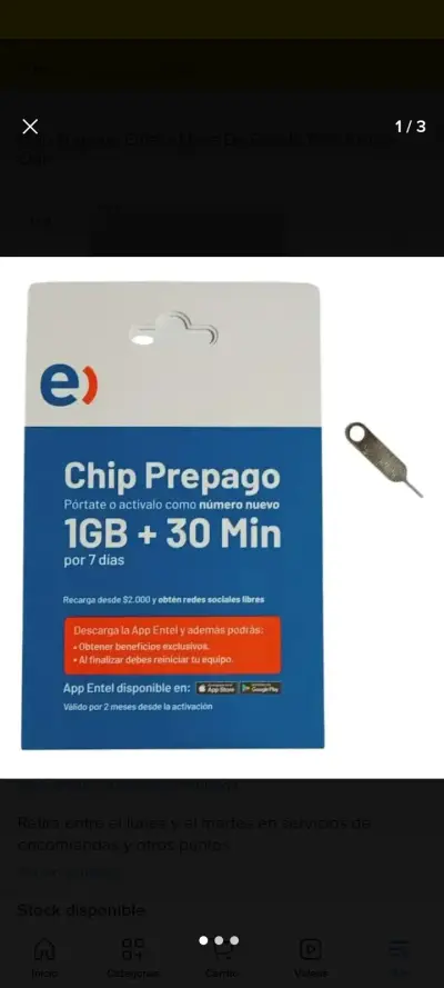 Chip prepago Entel - envío rápido a su domicilio - miniatura 2