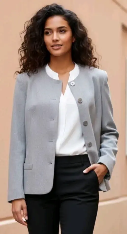 Blazer clásico gris minimalista - 4