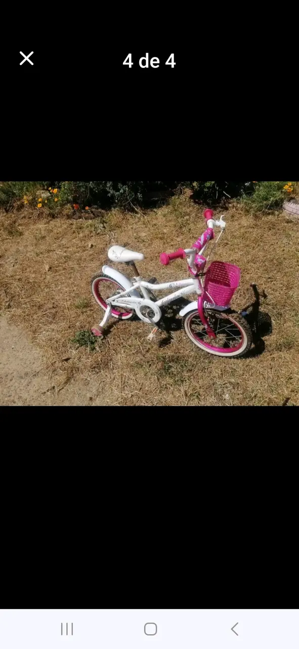 Bicicleta infantil blanco y rosa - 1