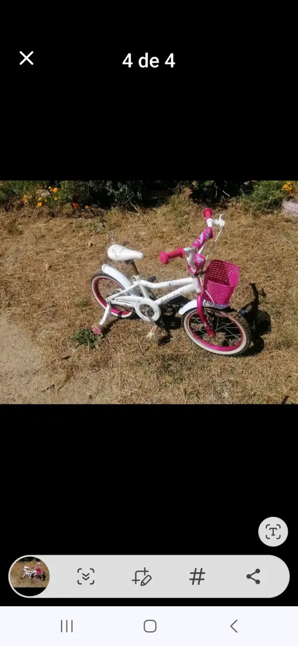 Bicicleta infantil blanco y rosa - 4