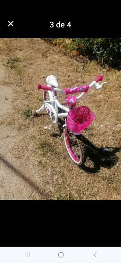 Bicicleta infantil blanco y rosa - miniatura 6