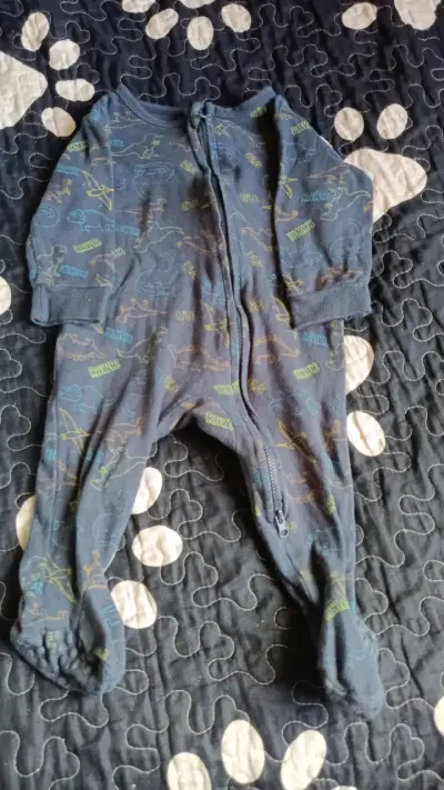 Pijama enterizo dinosaurios azul 0 a 3 meses - miniatura 1