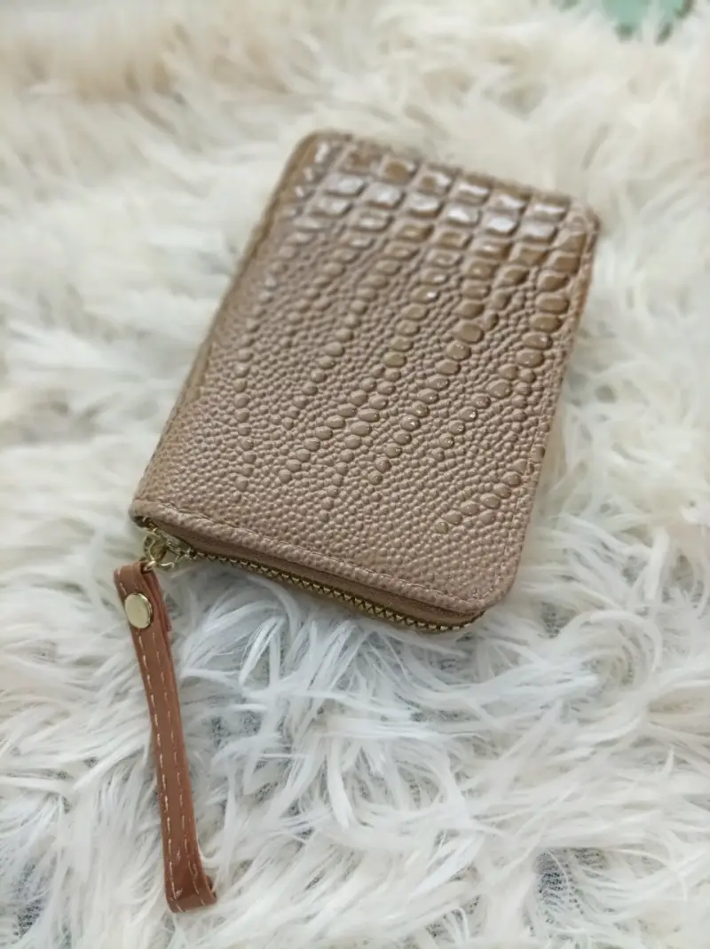 Monedero cuero con textura de piel de cocodrilo - 2