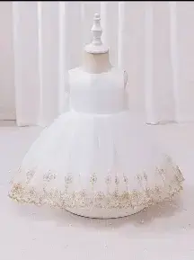 Vestido de niña para fiesta blanco bautizo - miniatura 1