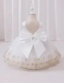 Vestido de niña para fiesta blanco bautizo - 2