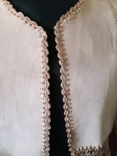 Cárdigan beige con flecos - miniatura 6