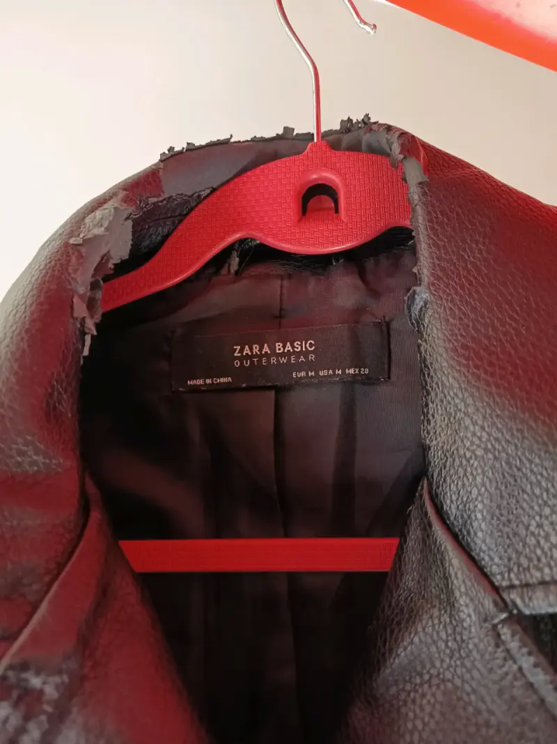 Chaqueta de cuero negra Zara - 2