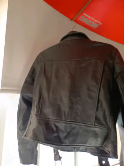 Chaqueta de cuero negra Zara - miniatura 3