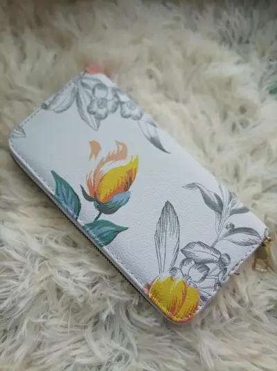 Billetera floral blanca tarjetero - miniatura 1