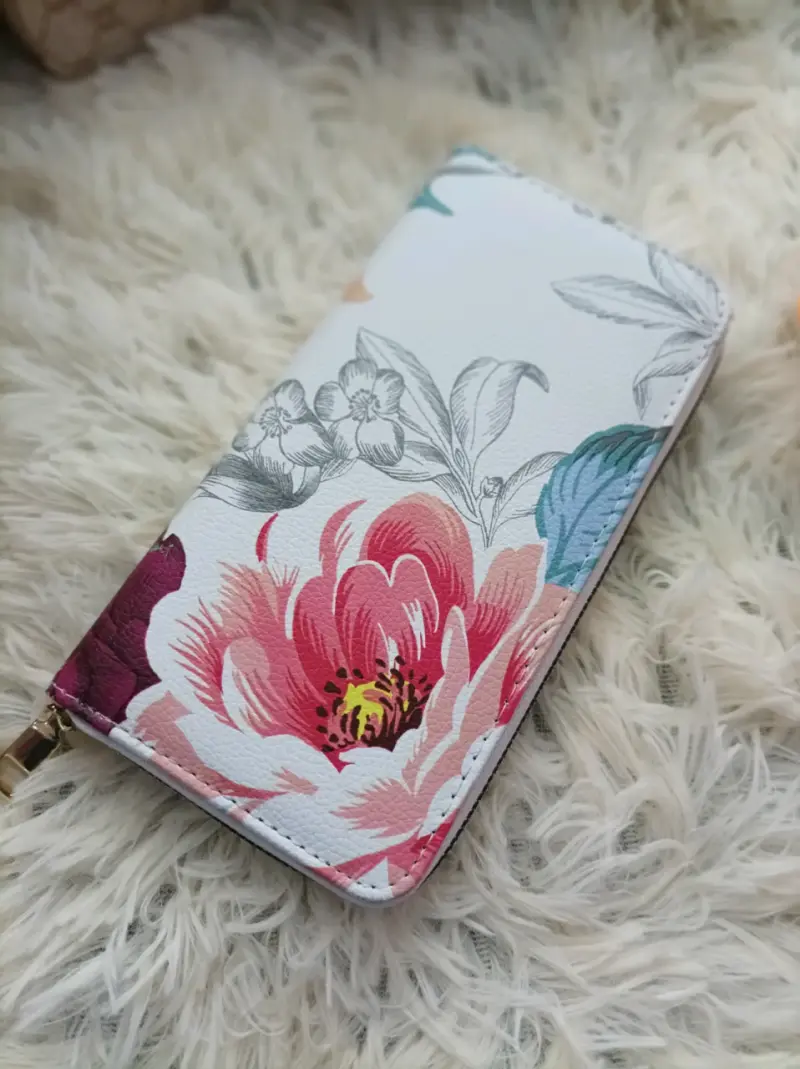 Billetera floral blanca tarjetero - 3