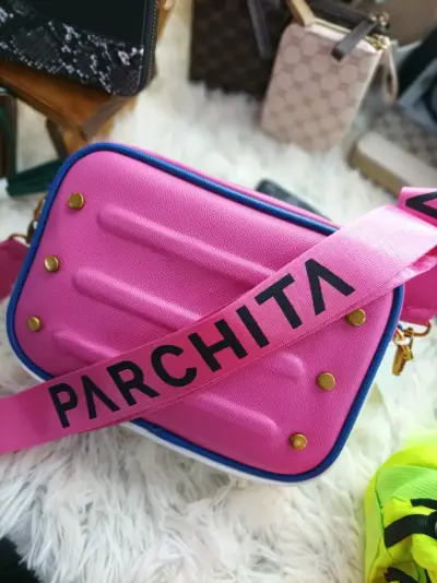 Cartera rosa con blanco Parchita - miniatura 1