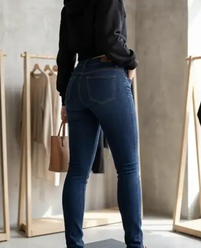 Jeans pitillo azul para mujer - miniatura 2