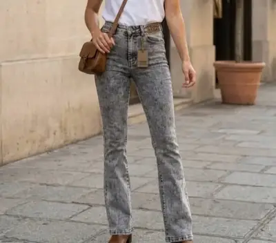 Jeans grises acampanados - miniatura 2