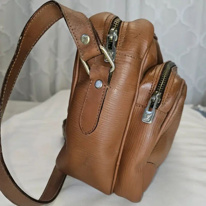 Morral de cuero café - 6