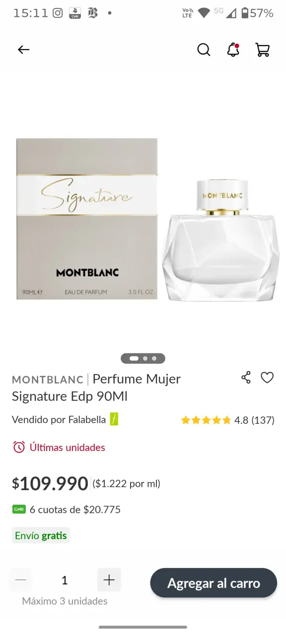 Perfume Mont Blanc femenino - 2