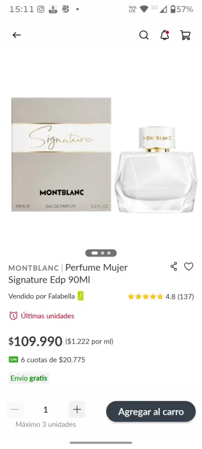 Perfume Mont Blanc femenino - miniatura 2
