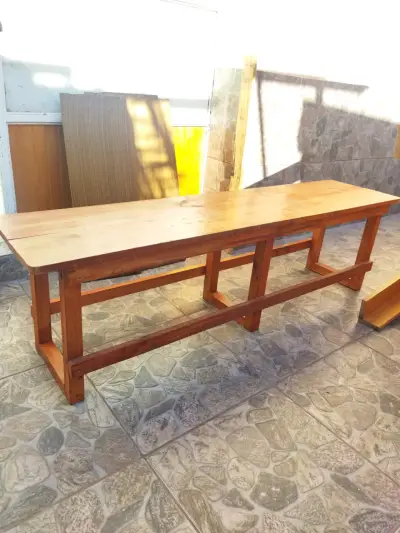 Banco de madera largo - miniatura 2