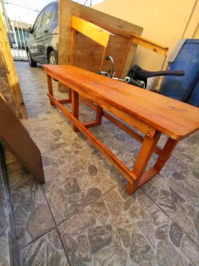 Banco de madera largo - miniatura 3