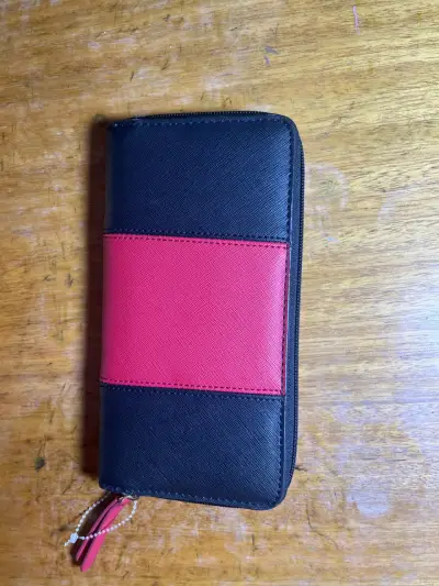 Billetera nueva original Tommybicolor negra y roja - miniatura 2