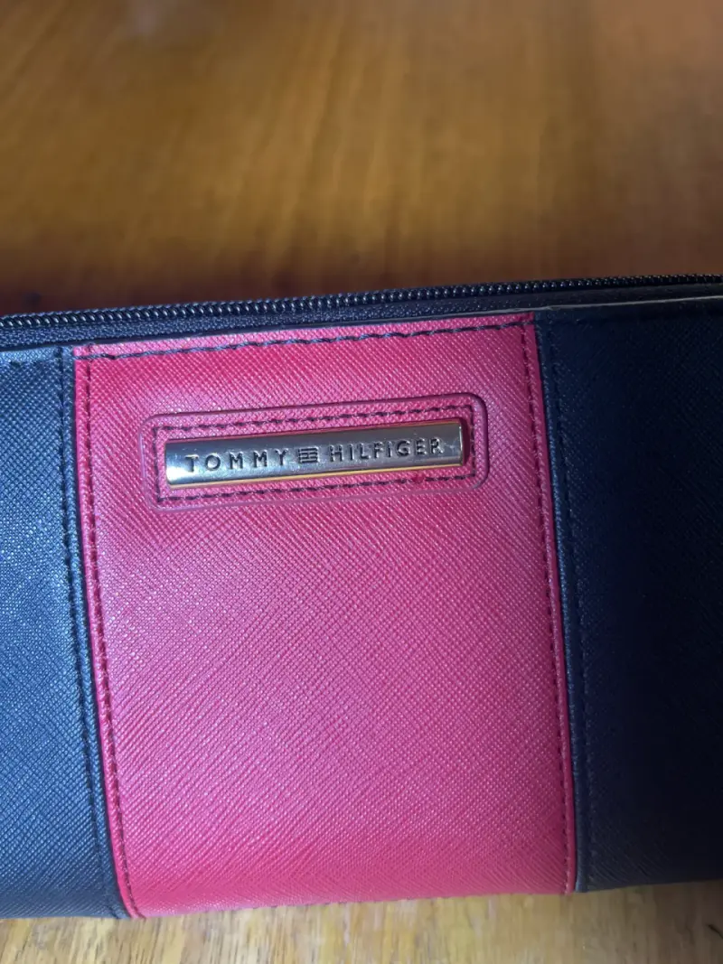 Billetera nueva original Tommybicolor negra y roja - 4