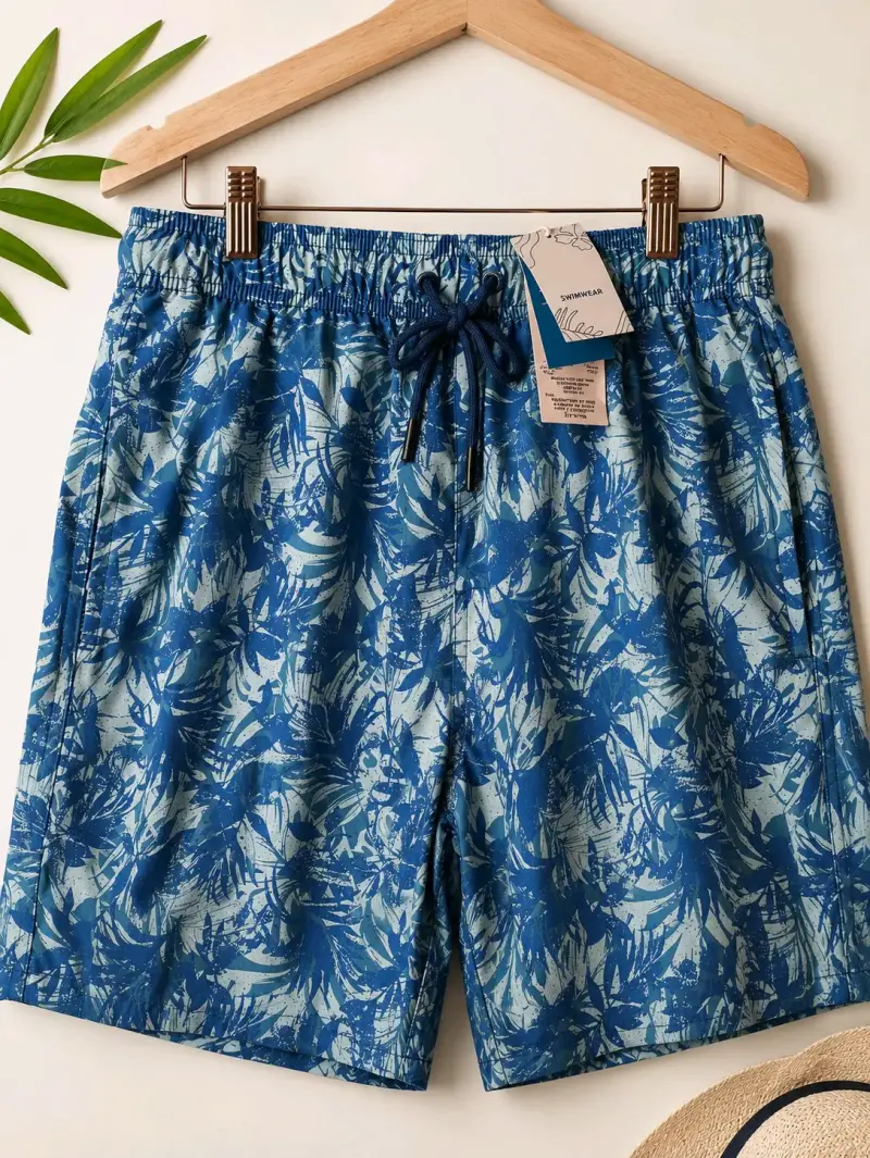 Short de baño azul estampado - 2
