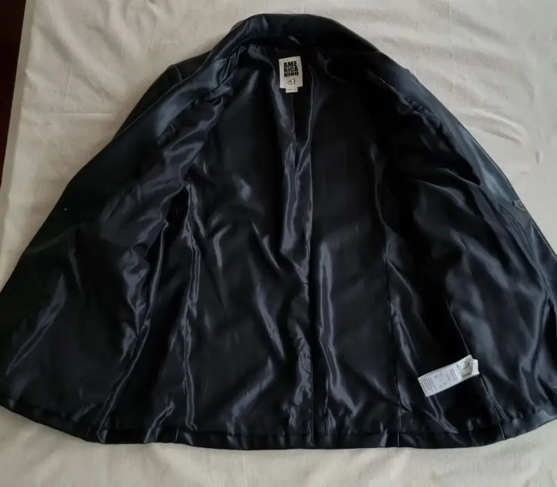 Blazer negro de cuero sintético - 2