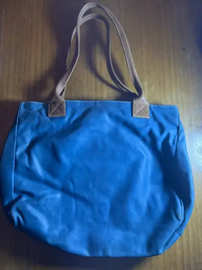 Bolso tote azul y café - miniatura 2