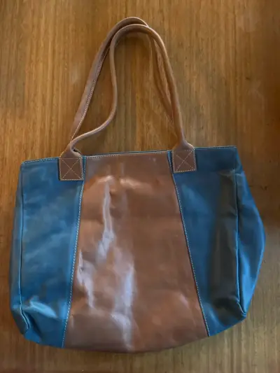 Bolso tote azul y café - miniatura 4