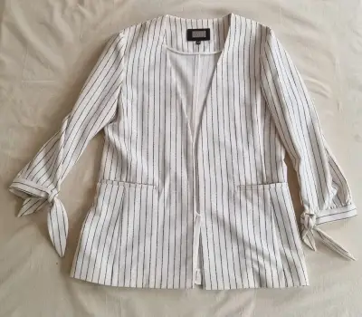 Blazer rayado blanco con negro ASH - miniatura 1