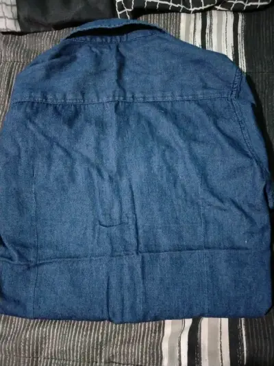 Camisa denim azul con cremallera - miniatura 2