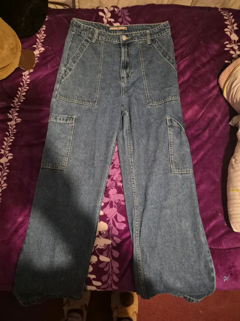 Jeans cargo azul unisex