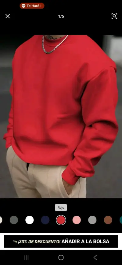 Polerón rojo casual unisex - miniatura 1