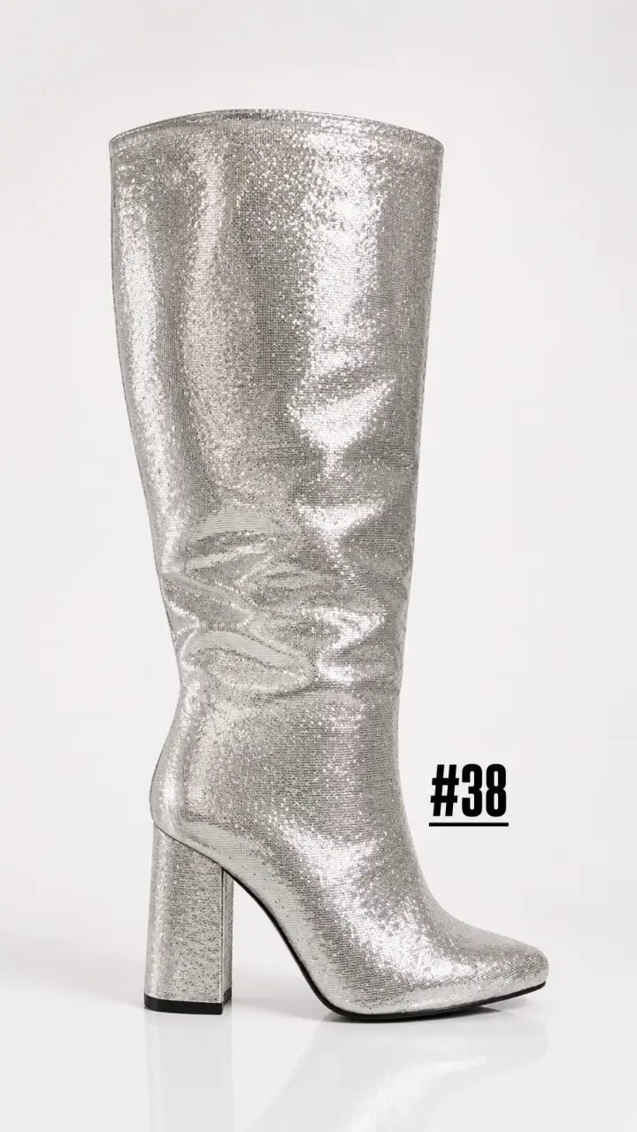 Botas altas plateadas brillantes - 1