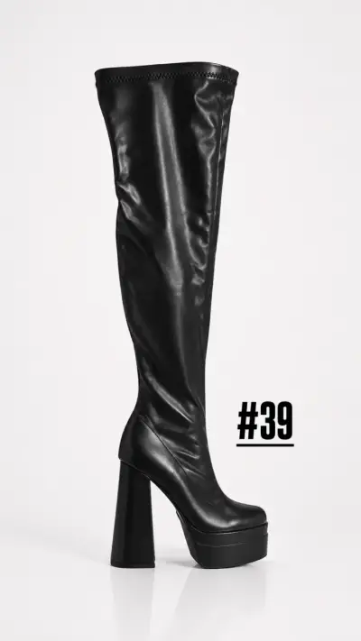 Botas altas plateadas brillantes - miniatura 3