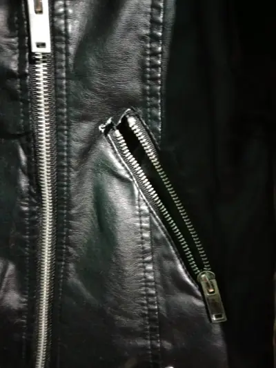 Chaqueta de cuero negra mujer - miniatura 2
