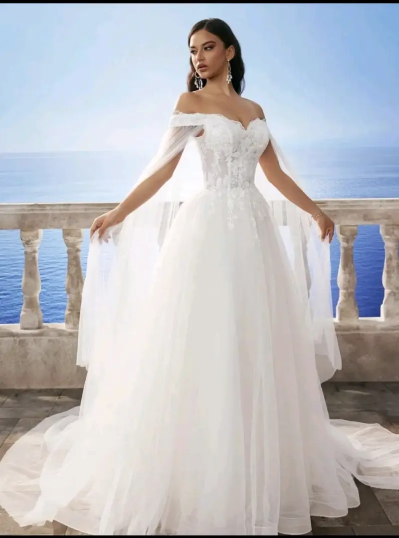 Vestido de novia blanco encaje - 1