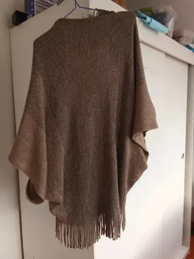 Poncho multicolor con flecos - miniatura 3