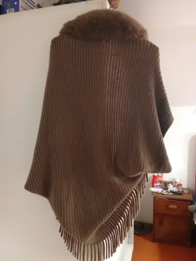 Poncho multicolor con flecos - miniatura 5