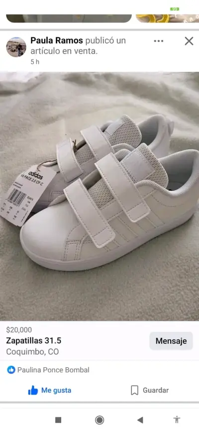 Zapatillas blancas Adidas 31.5 - miniatura 1