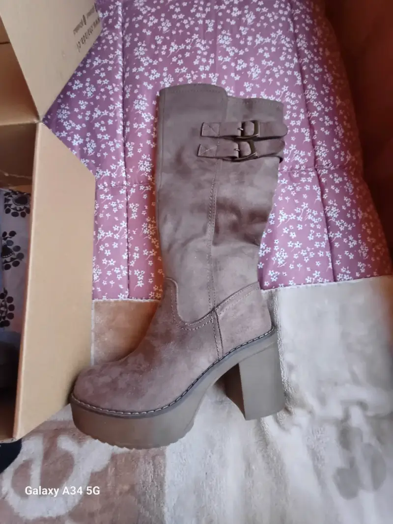 Botas largas marrón con hebillas Talla 35 - 4