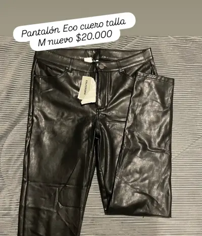 Pantalón eco cuero negro talla M - miniatura 1