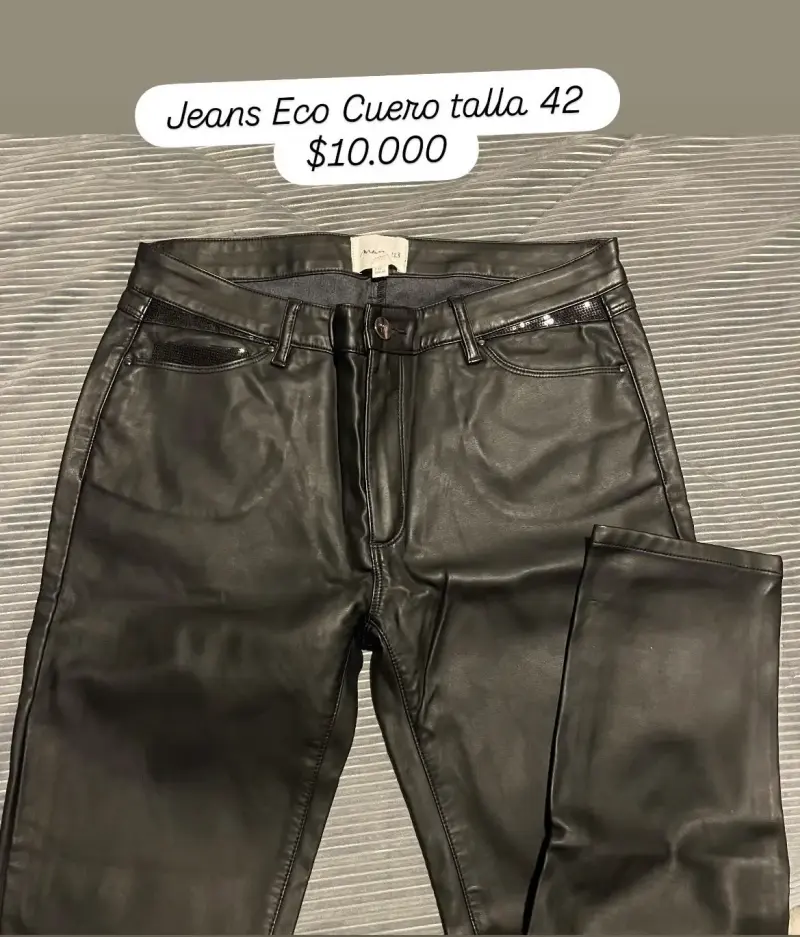 Pantalón eco cuero negro talla M - 2