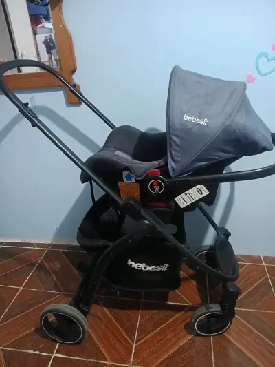 Coche de bebé Bebesit gris - miniatura 2