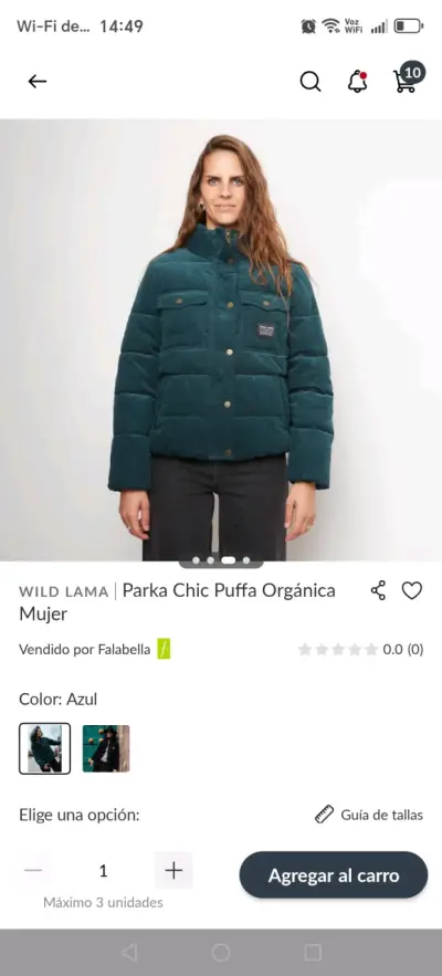 Parka azul Wild Lama mujer - miniatura 1