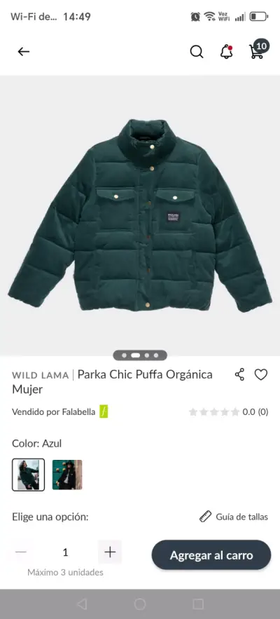Parka azul Wild Lama mujer - miniatura 2