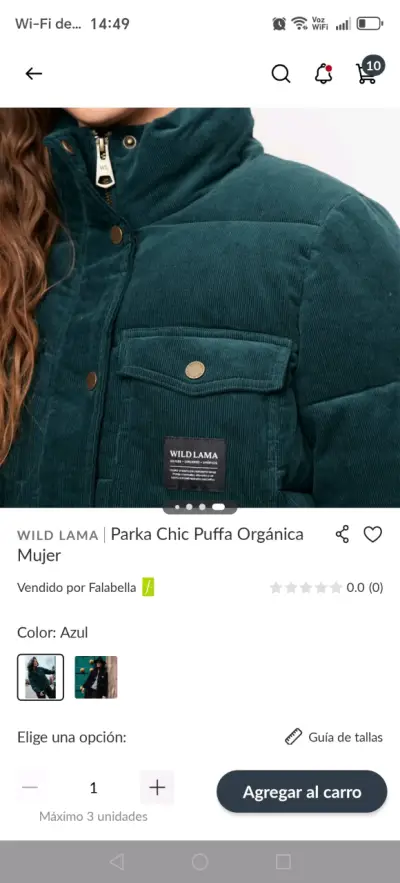 Parka azul Wild Lama mujer - miniatura 4