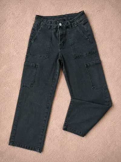 Pantalones cargo negros unisex - miniatura 1