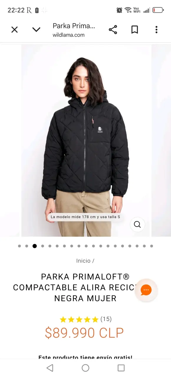 Parka negra acolchada - 2
