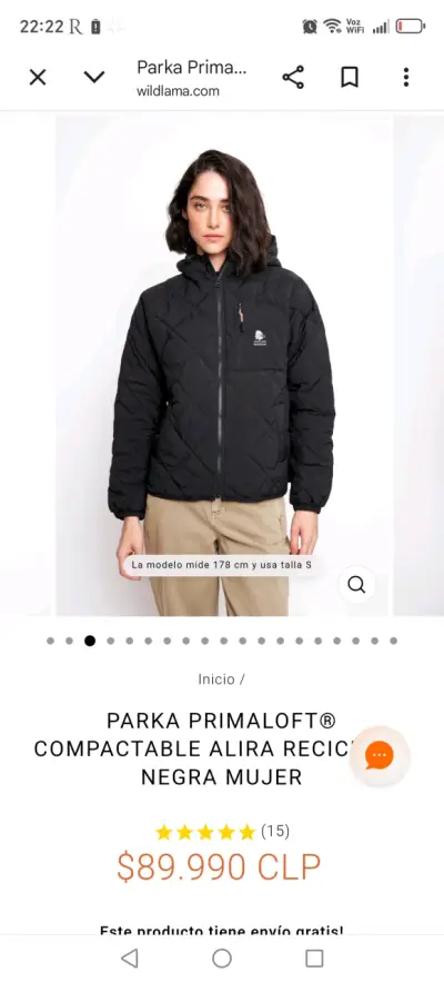 Parka negra acolchada - miniatura 2